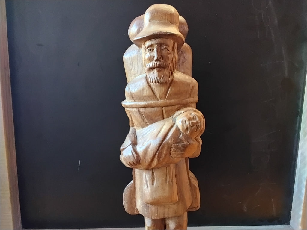 Hand Carved Folk Art Traveler