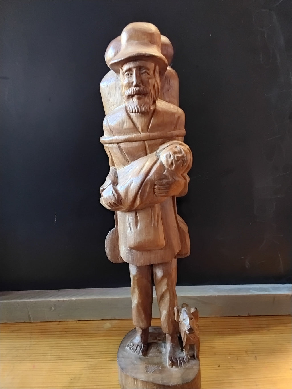 Hand Carved Folk Art Traveler