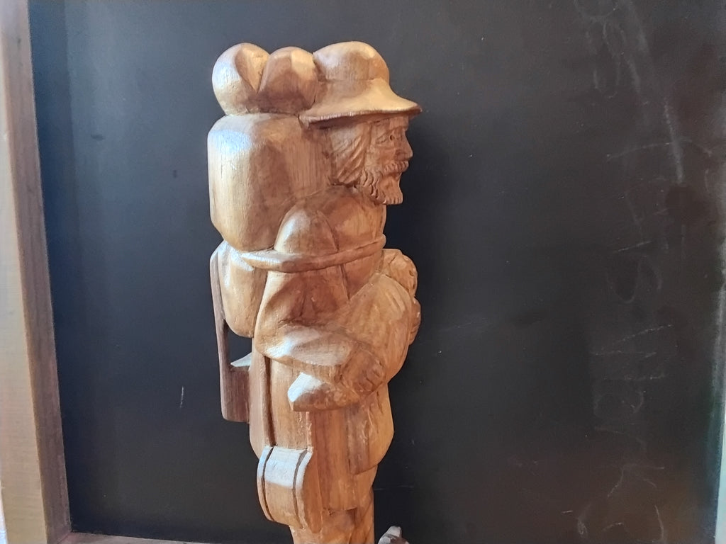 Hand Carved Folk Art Traveler