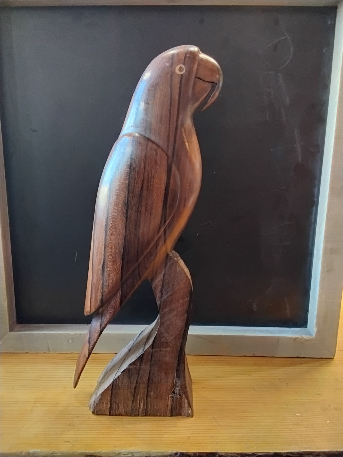 Wooden Parrot Figure