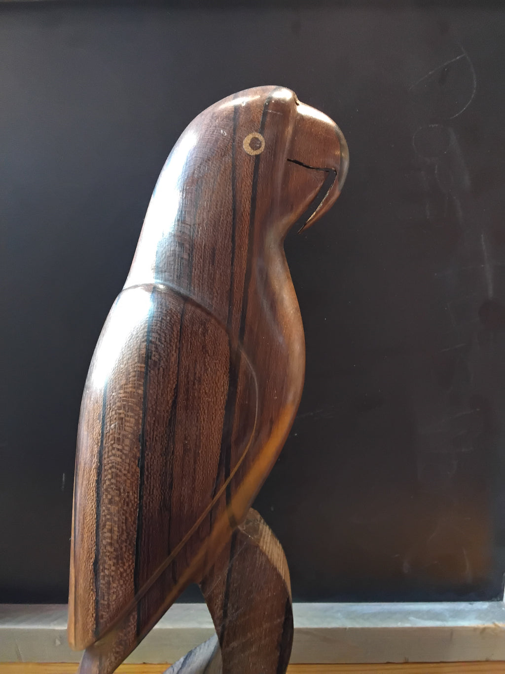 Wooden Parrot Figure