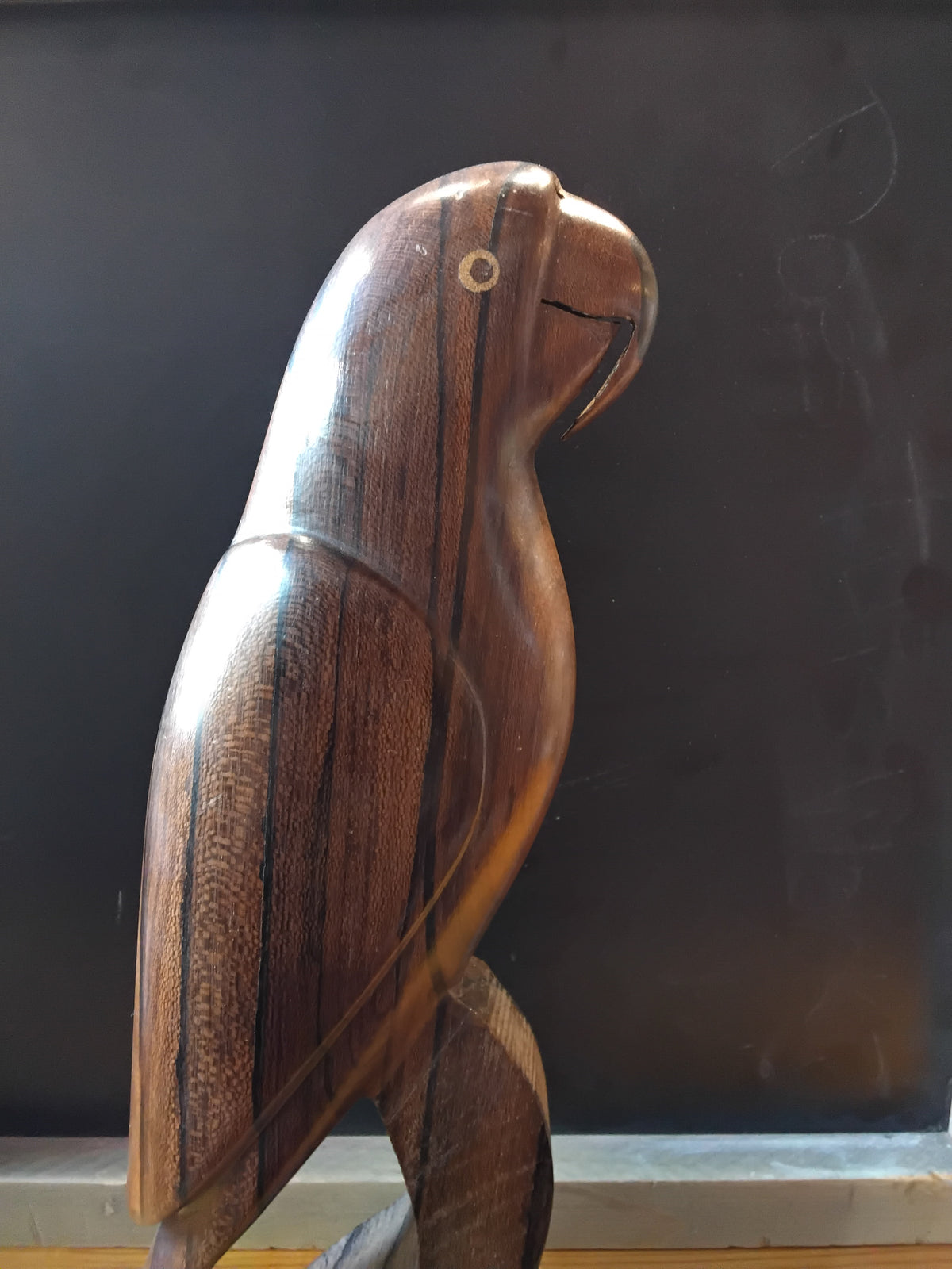 Wooden Parrot Figure